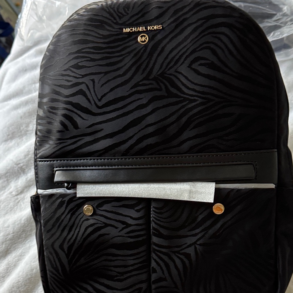 Michael Kors Black Zebra Print Backpack